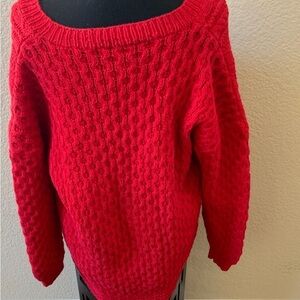 Express Bold Red Off-the-Shoulder Sweater